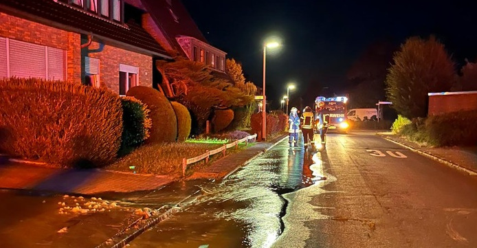 fw schermbeck wasserrohrbruch